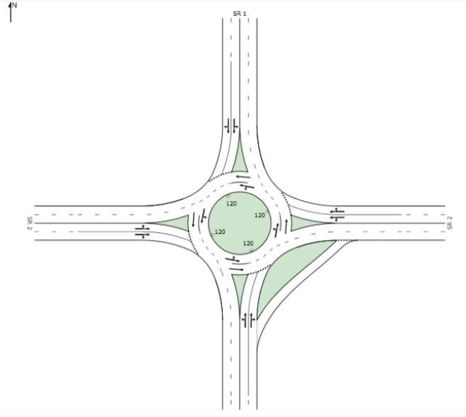 SIDRA Intersection modelling drawing designed by Amber Org